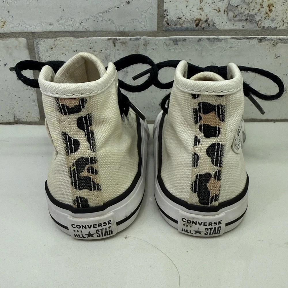 Converse Chuck Taylor All Star By You Leopard High Tops Toddler 4C Egret